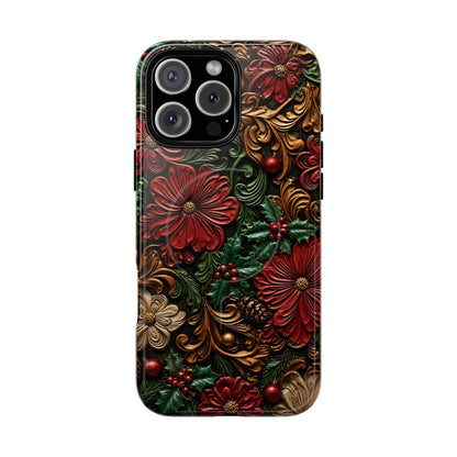 Tooled Christmas Blooms Magnetic Case