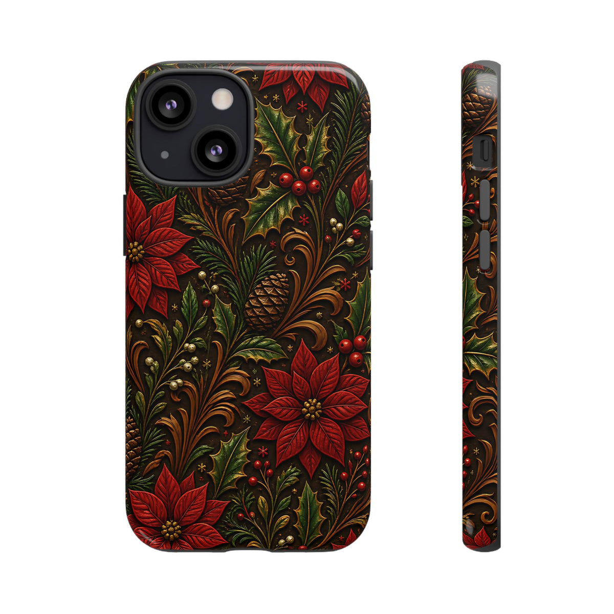 Carved Christmas Holly Tough Case