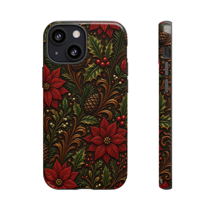 Carved Christmas Holly Tough Case