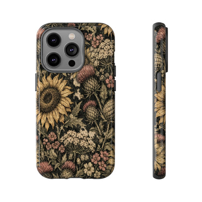 Cowhide Sunflower Thistles Tough Case