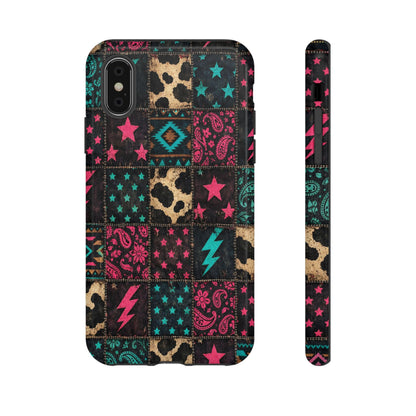 Neon Cowhide Patchwork Tough Case