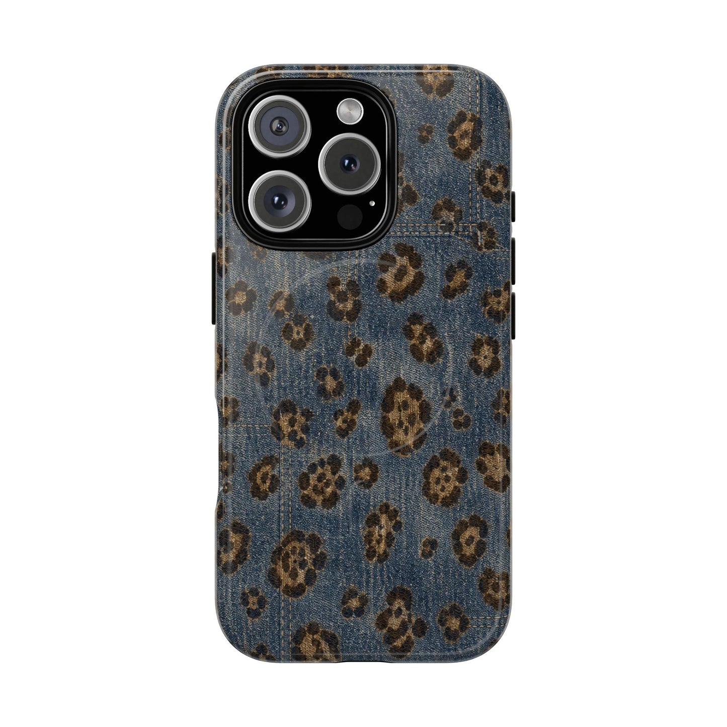 Denim Leopard Magnetic Case
