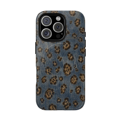 Denim Leopard Magnetic Case