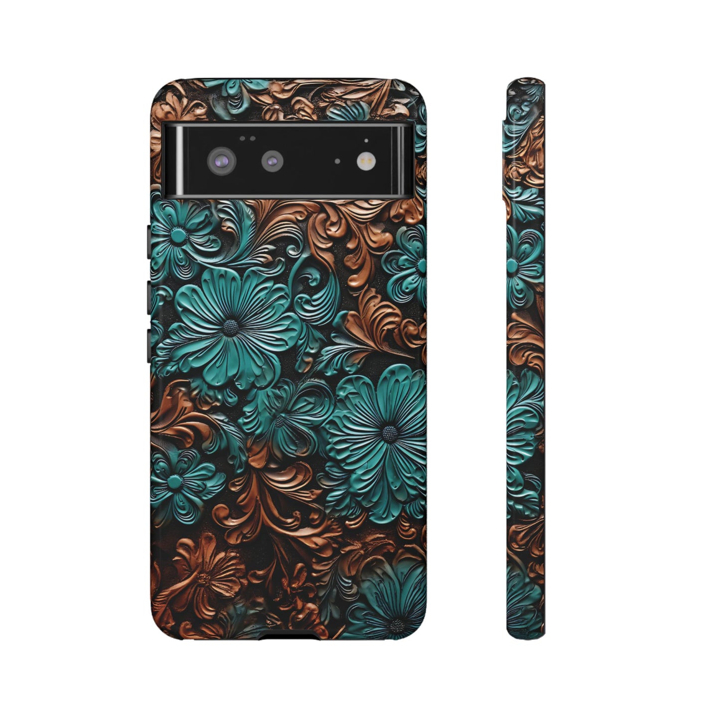 Faux Tooled Floral Tough Case