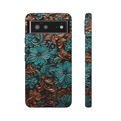 Faux Tooled Floral Tough Case