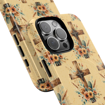 Floral Crosses Magnetic Case