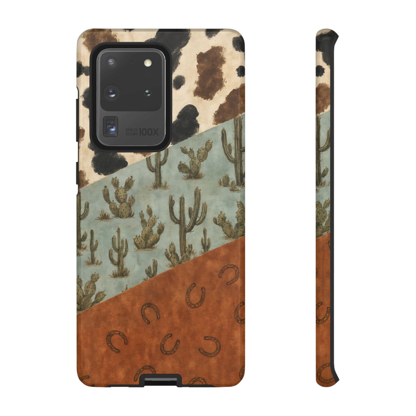 Cowhide Turquoise Cactus Tough Case