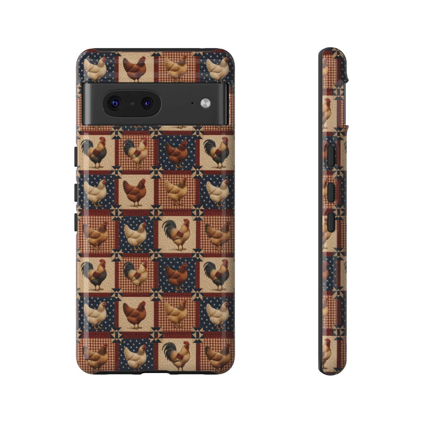 Patriotic Chicken Patchwork Tough Case