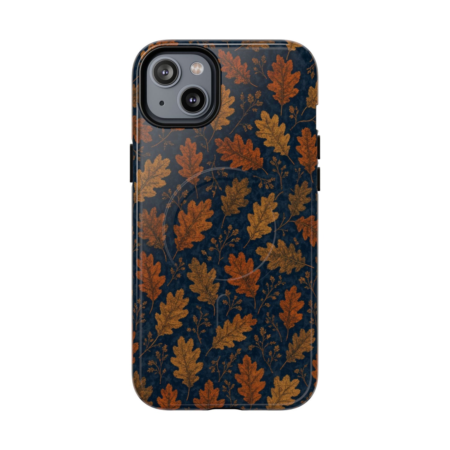 Navy Autumn Leaves Magnetic Case