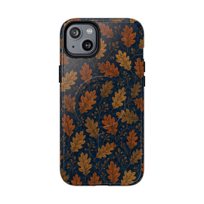 Navy Autumn Leaves Magnetic Case