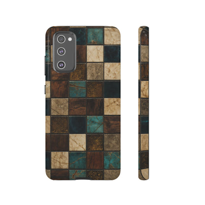 Teal Walnut Tile Tough Case