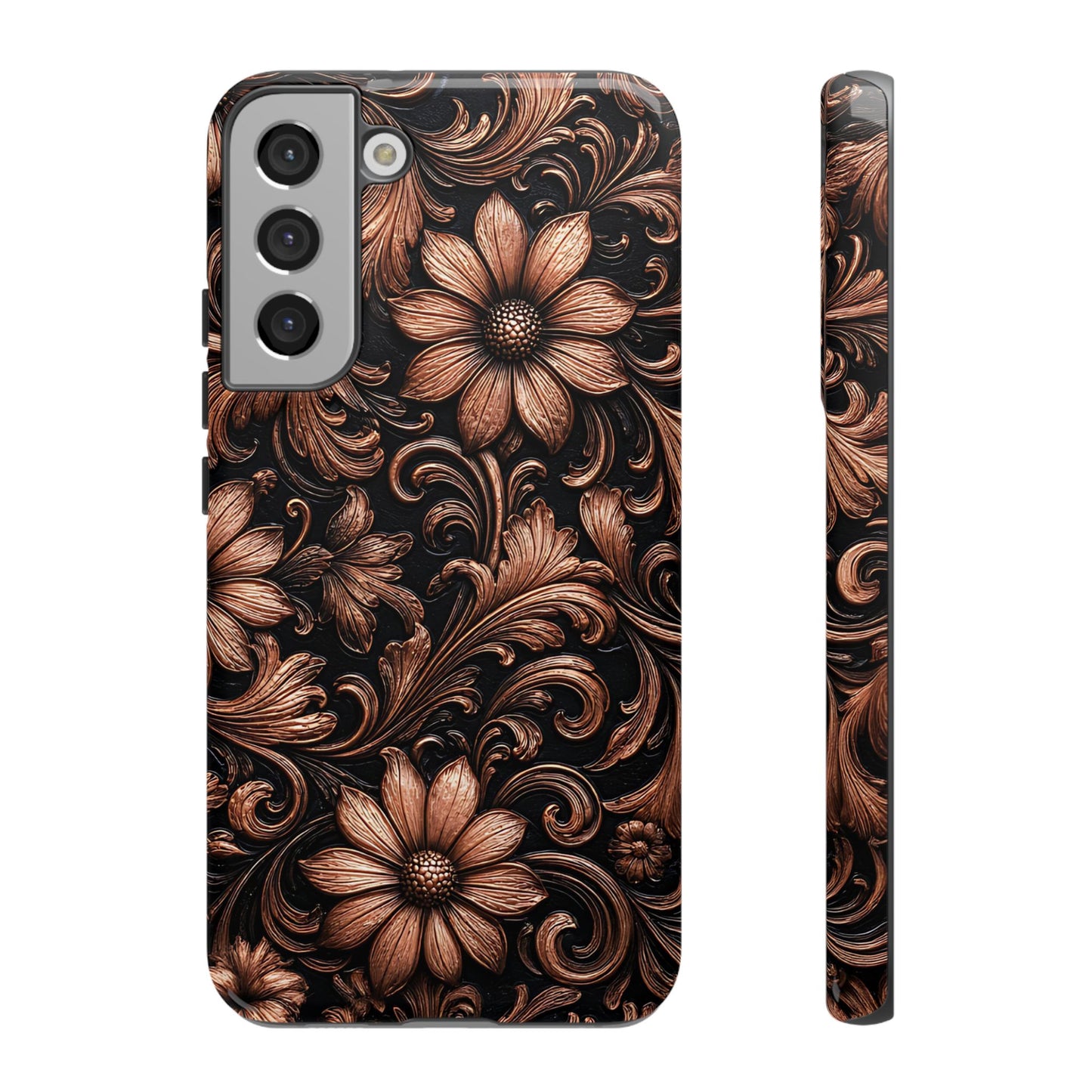 Rose Gold Floral Tough Case