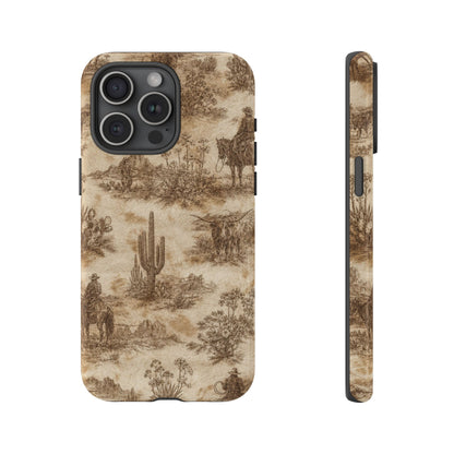 Ivory Cowhide Toile Tough Case