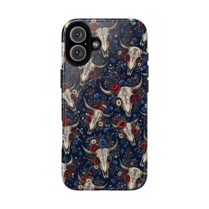 Patriotic Floral Skulls Magnetic Case