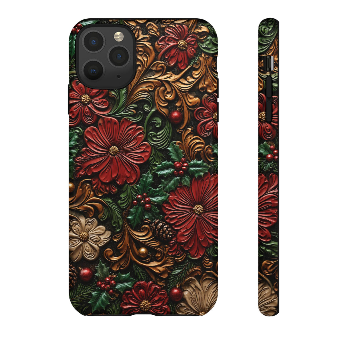 Tooled Christmas Blooms Tough Case