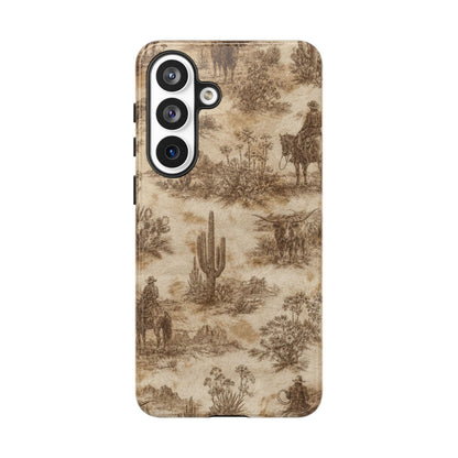 Ivory Cowhide Toile Tough Case
