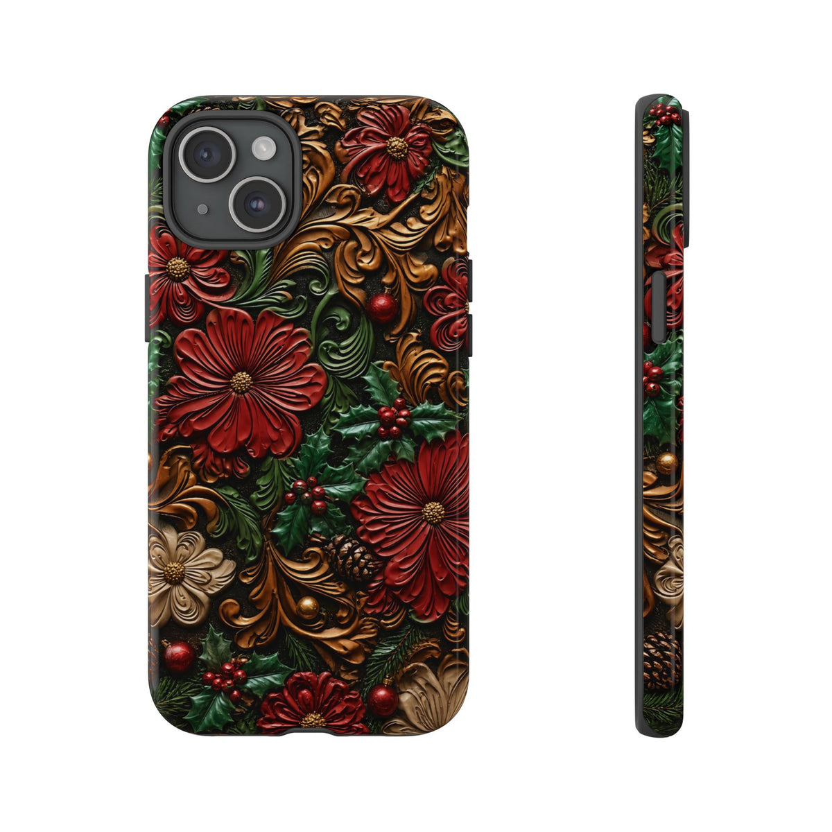 Tooled Christmas Blooms Tough Case