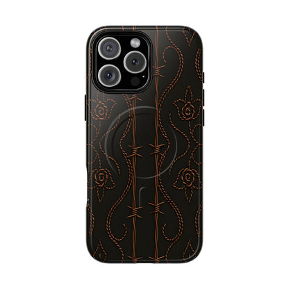 Black Copper Vine Stitch Magnetic Case