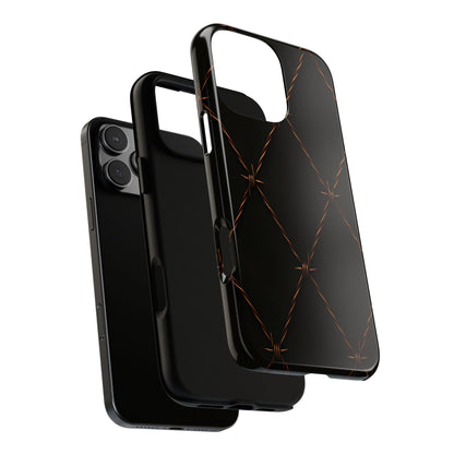 Black Barbed Wire Grid Tough Phone Case