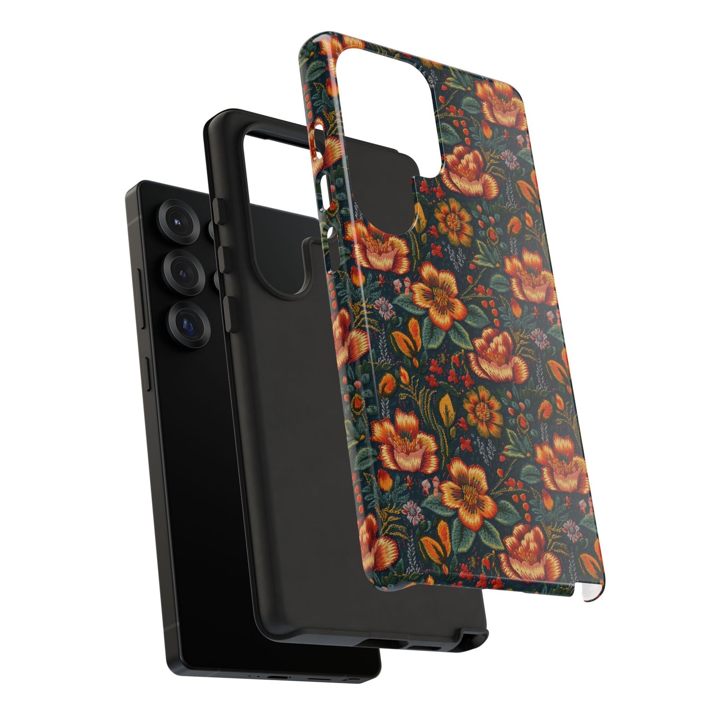 Embroidered Flowers Tough Phone Case