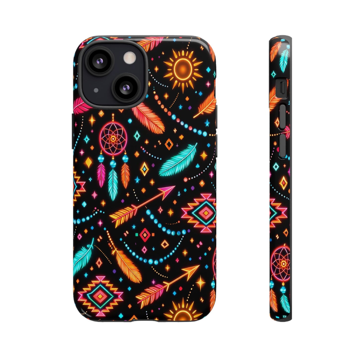 Neon Aztec Feather Tough Case