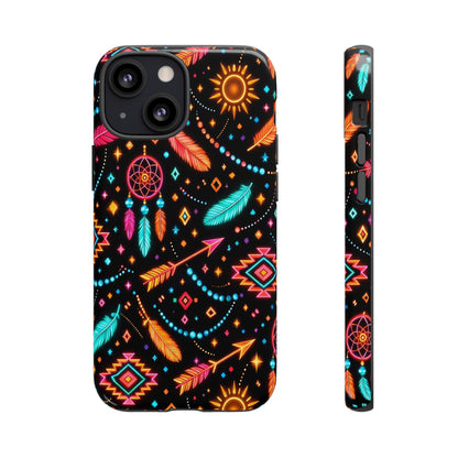 Neon Aztec Feather Tough Case