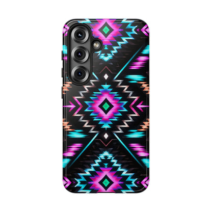 Black Neon Aztec Rug Tough Case