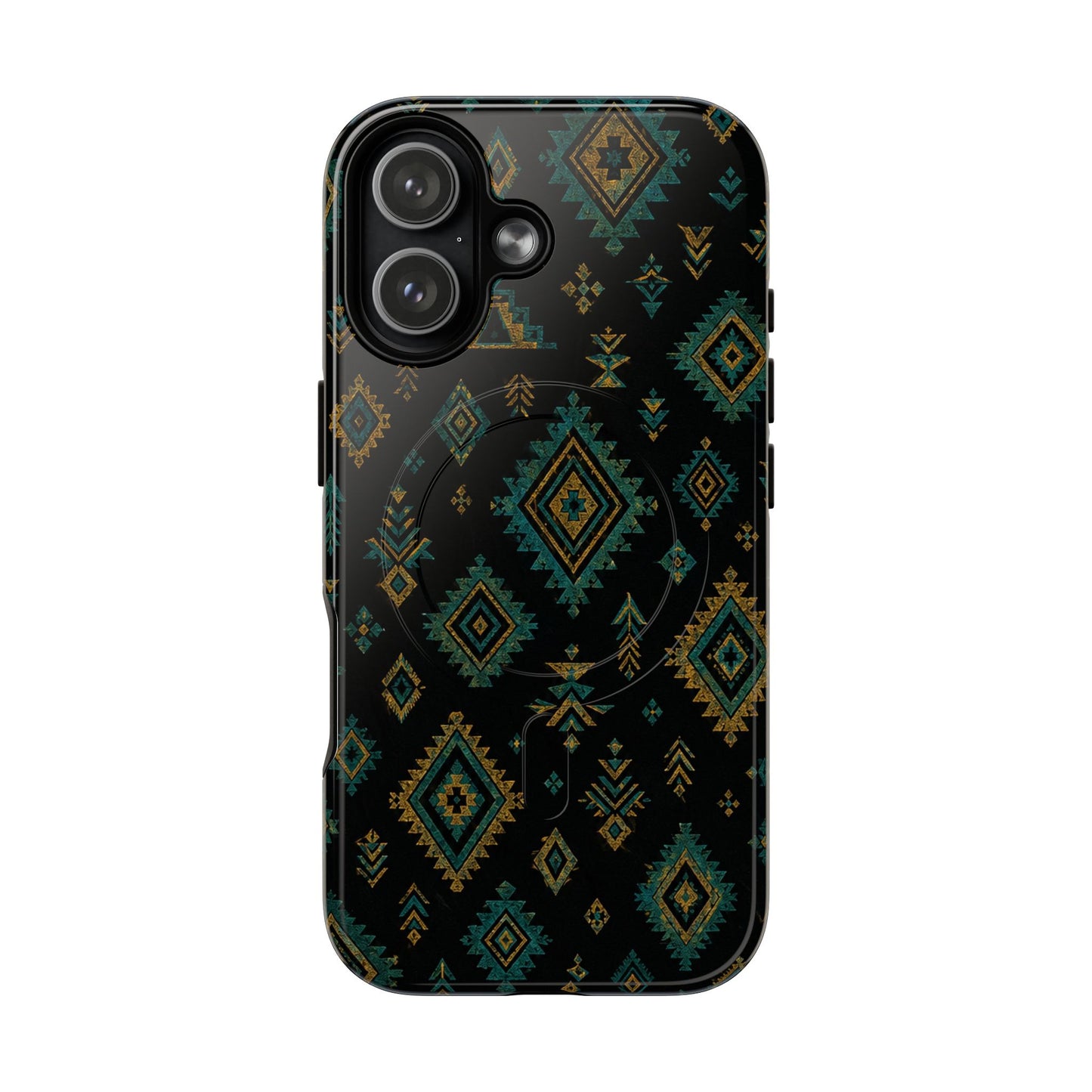 Turquoise Gold Aztec Magnetic Case