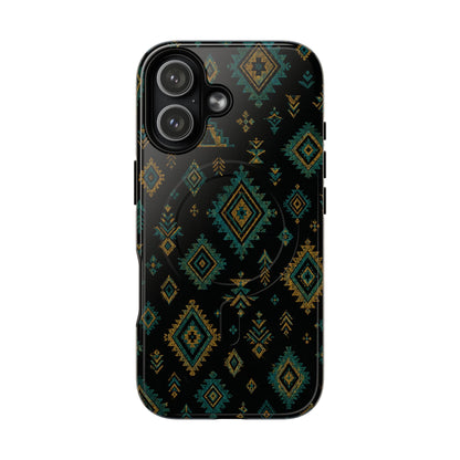 Turquoise Gold Aztec Magnetic Case