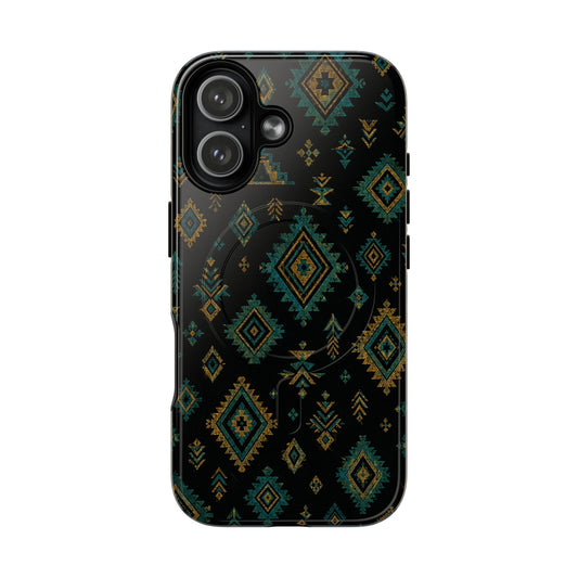 Turquoise Gold Aztec Magnetic Case