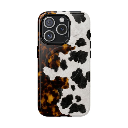 Tortoiseshell + Cowhide Magnetic Case