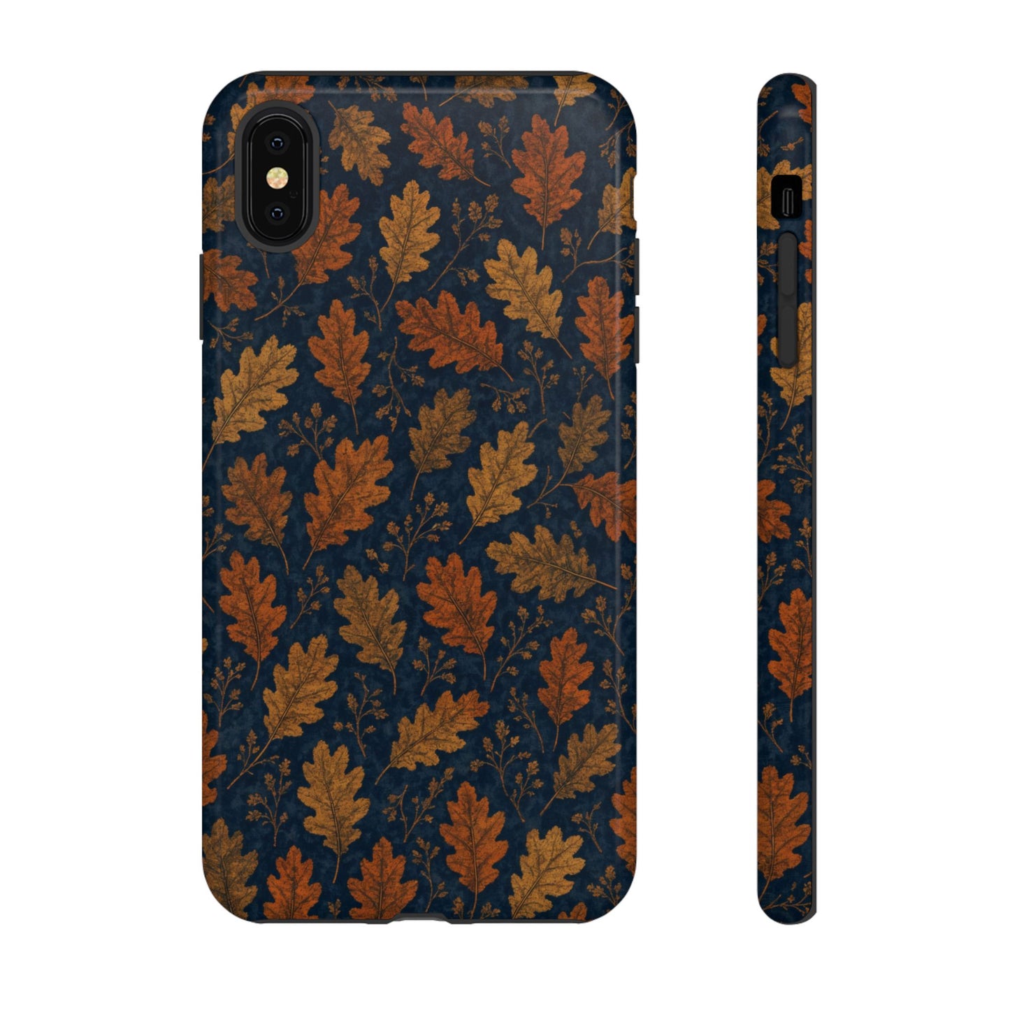 Navy Autumn Leaves Tough Case