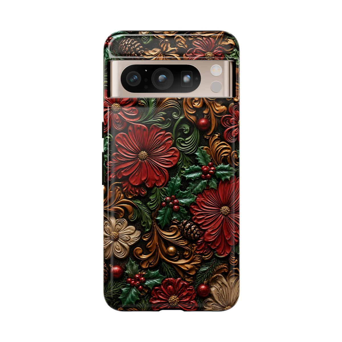Tooled Christmas Blooms Tough Case