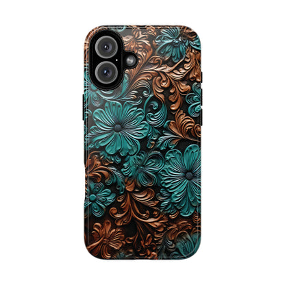 Faux Tooled Floral Tough Case