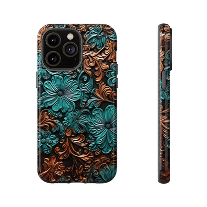 Faux Tooled Floral Tough Case