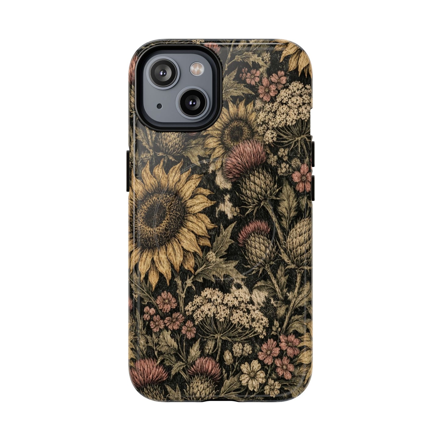Cowhide Sunflower Thistles Magnetic Case