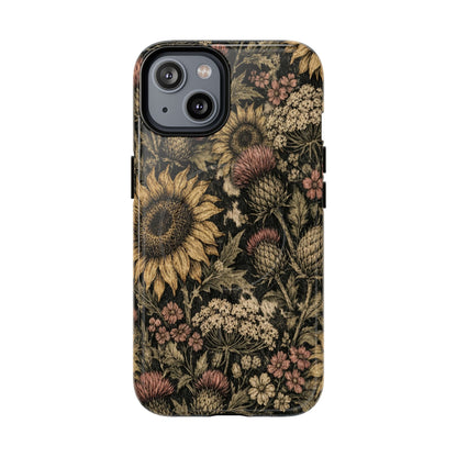 Cowhide Sunflower Thistles Magnetic Case