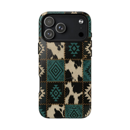 Turquiose Aztec Patchwork Magnetic Case