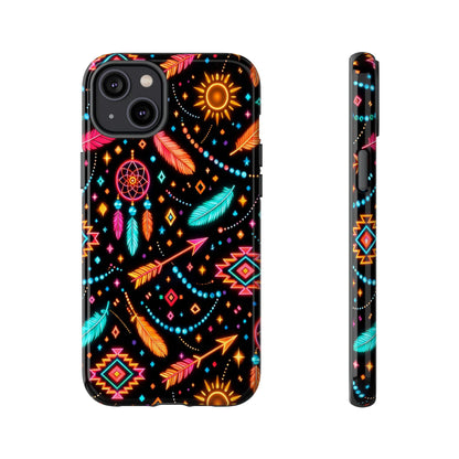 Neon Aztec Feather Tough Case