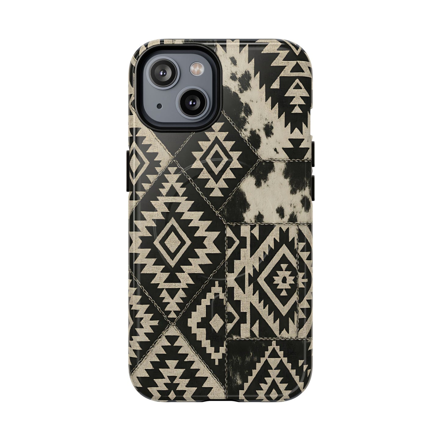 Black Aztec Quilt Magnetic Case