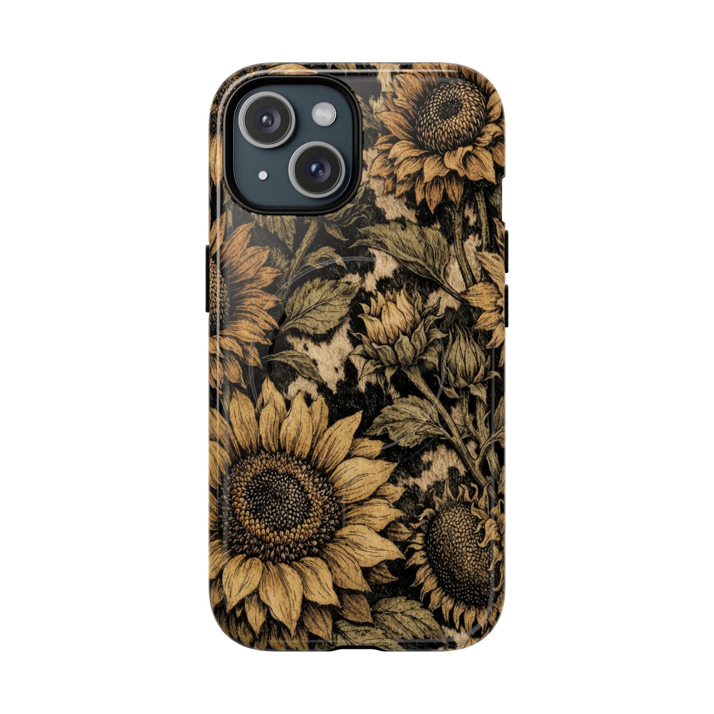 Cowhide Sunflowers Magnetic Case