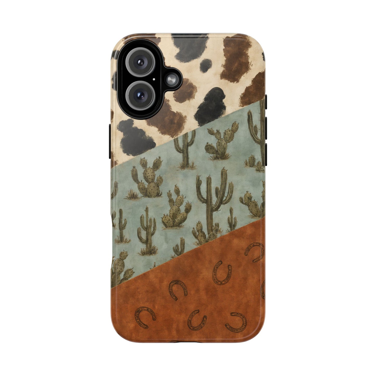 Cowhide Turquoise Cactus Tough Case