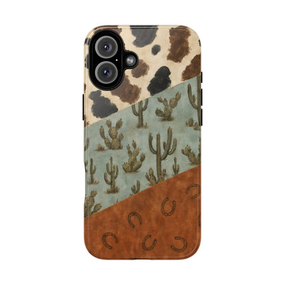 Cowhide Turquoise Cactus Tough Case