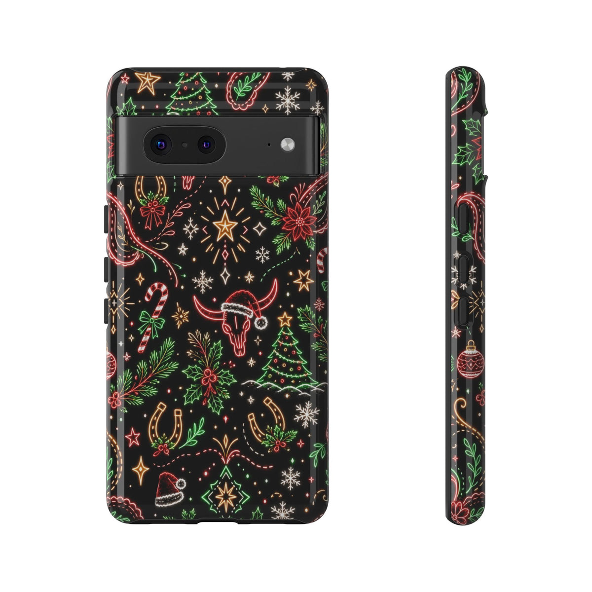 Neon Christmas Skulls Tough Case