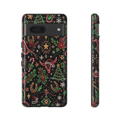 Neon Christmas Skulls Tough Case
