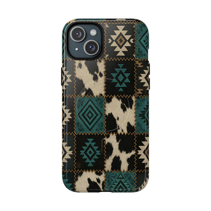 Turquiose Aztec Patchwork Magnetic Case