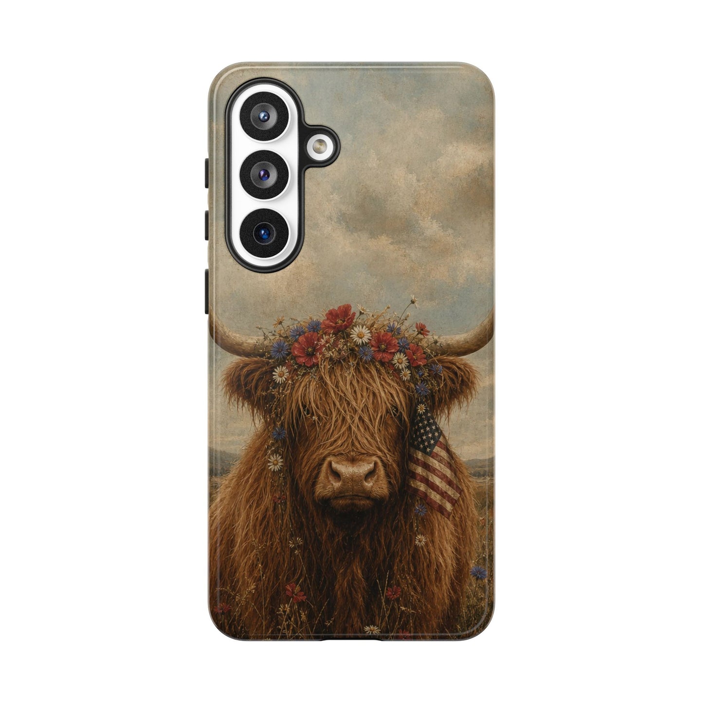 Patriotic Highland Cow Tough Case