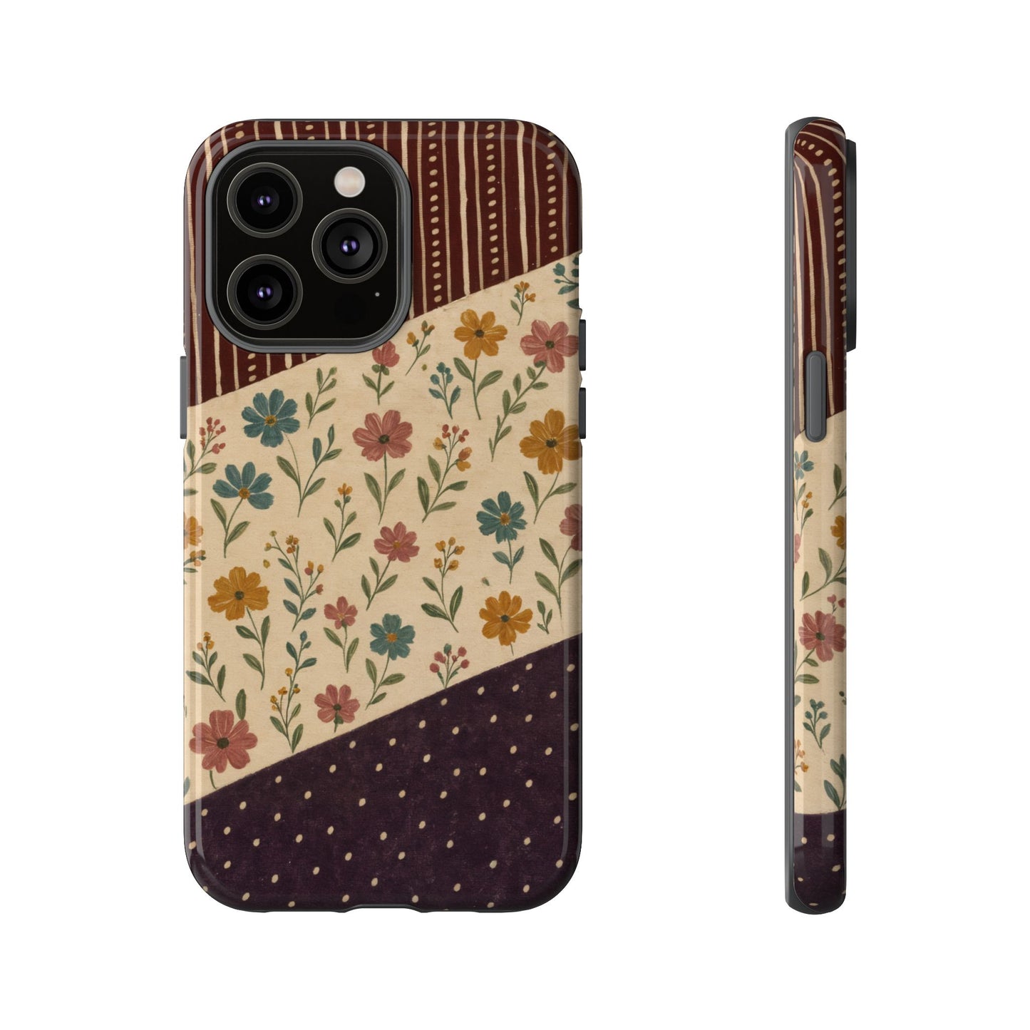 Fall Floral Stripe Tough Case