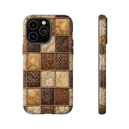 Leather Lace Patchwork Tough Case