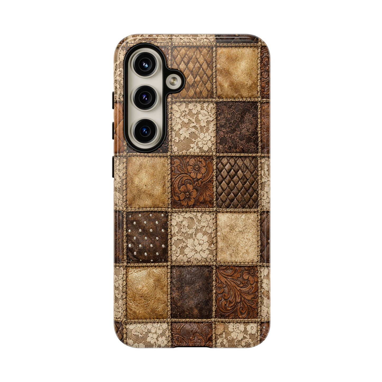Leather Lace Patchwork Tough Case